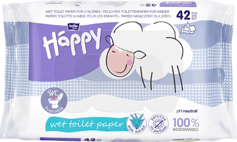 Bella Baby Happy Papier toilette humide Sensitive à l'aloe vera